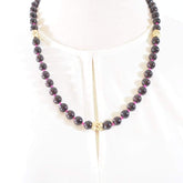 FBT - Red Garnet Gemstone With Charm Ascent Necklace - FashionByTeresa